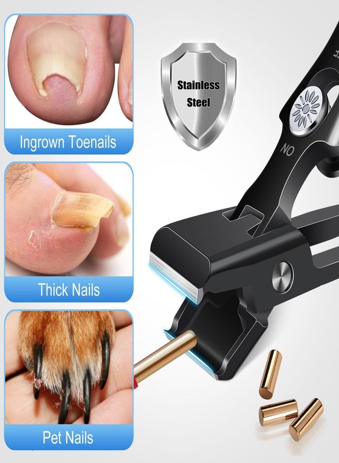 درمود مقص أظافر ألماني للرجال ذوي الأظافر السميكة، مقص أظافر قدم مستقيم مطور لكبار السن بفتحة واسعة، مقص أظافر كبير شديد التحمل مانع للتناثر، مقص أظافر للأصابع الغائرة مع وعاء تجميع - Image 5